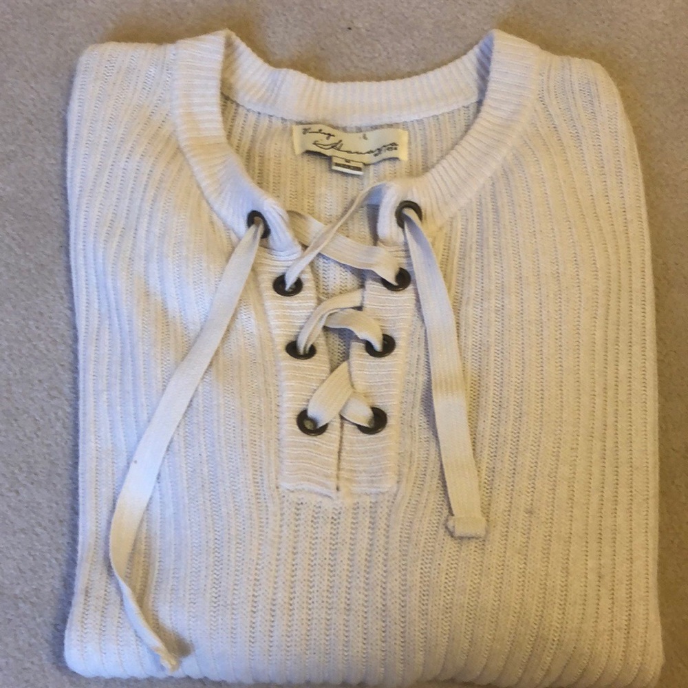 Lace up sweater